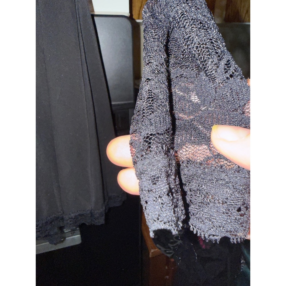 Velvet Kitten Black Lace‎ Off Shoulder Long Sleeve Lingerie Chemise Dress OS - Picture 4 of 6